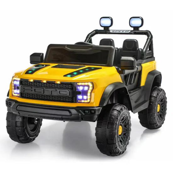 صورة (سيارتين)جيب أطفال الأسود والأحمر ماطورين 12 فولت